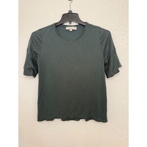 LOFT Olive Green Flutter Sleeve‎ Top Blouse Casual Women's Size M